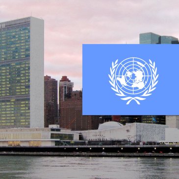UN HQ and flag